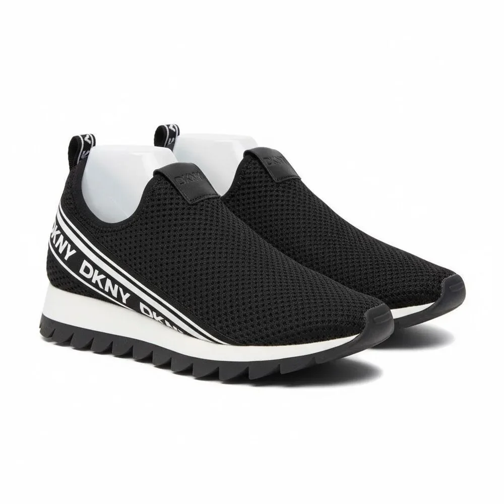 DKNY Alani slip-on signature platform sneakers Black/white Sz 9.5